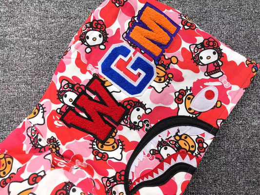 Campera Bape Abc Camo Hello Kitty Shark Full Zip Rosa