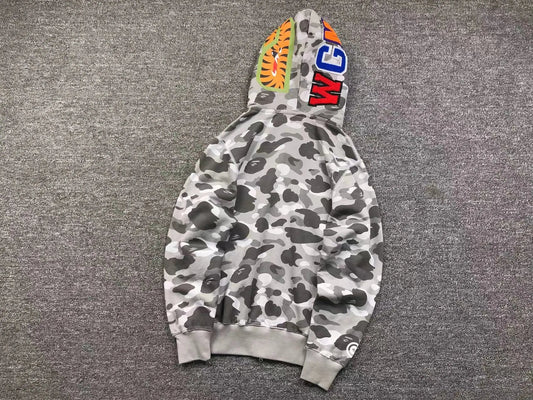 Campera Bape Color Camo Shark Wide Full Zip Double Gris