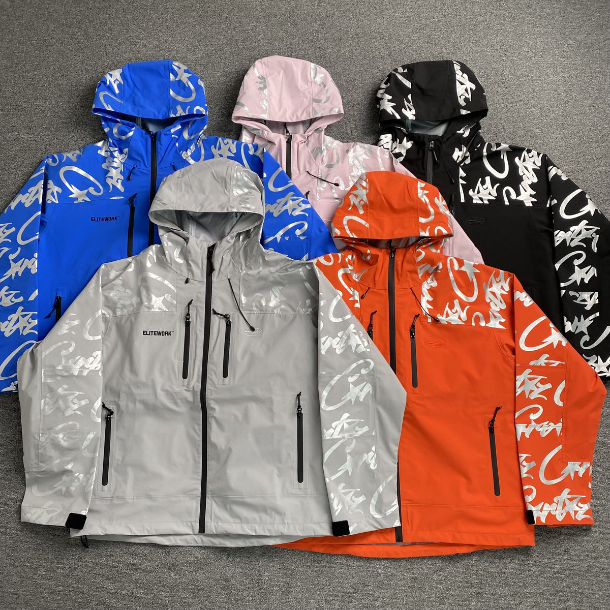 Campera Corteiz Elitework Waterproof Shell Azul