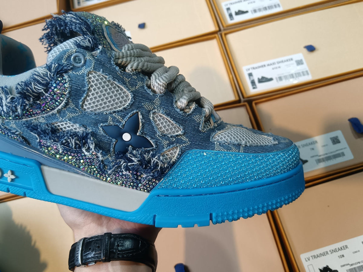 Louis Vuitton Skate Sneaker Swarovski Monogram Azul