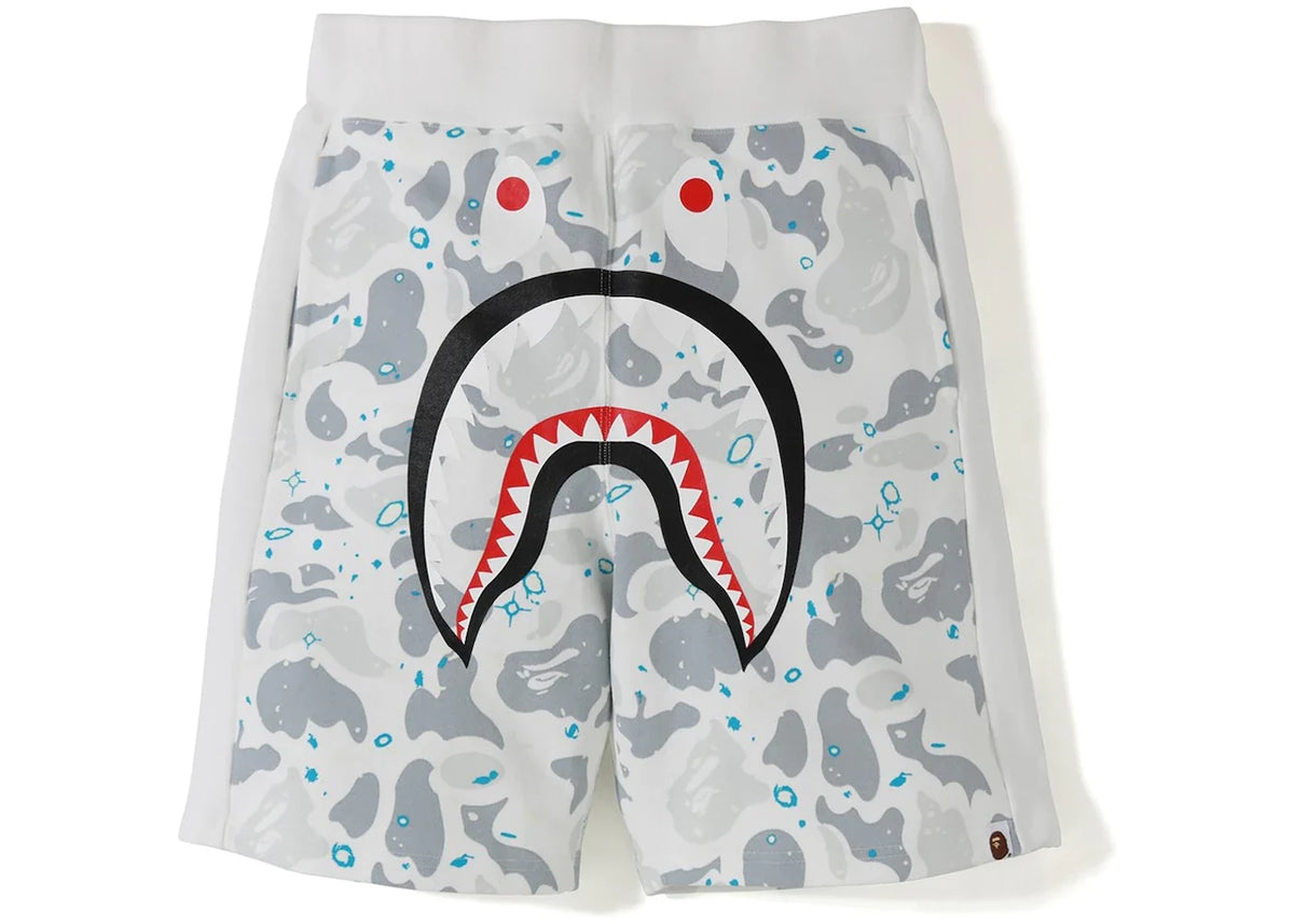 Bape Space Camo Shark Sweat Shorts Blanco