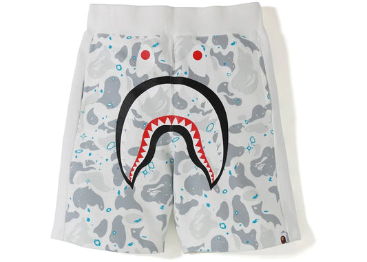 Bape Space Camo Shark Sweat Shorts Blanco