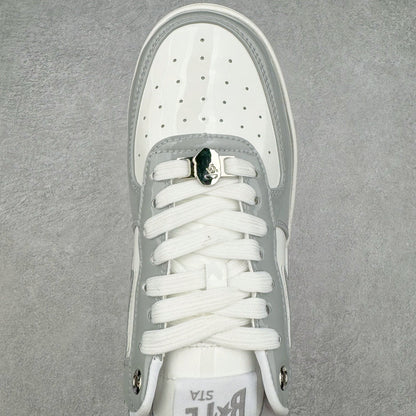 A Bathing Ape Bape Sta Patent Leather Blanco Gris