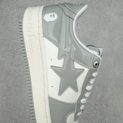 A Bathing Ape Bape Sta Patent Leather Blanco Gris