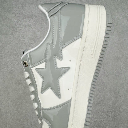 A Bathing Ape Bape Sta Patent Leather Blanco Gris