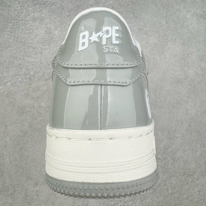A Bathing Ape Bape Sta Patent Leather Blanco Gris
