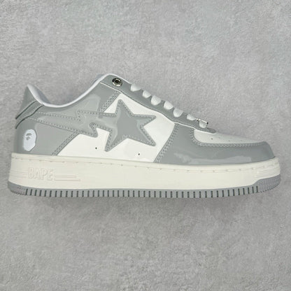 A Bathing Ape Bape Sta Patent Leather Blanco Gris