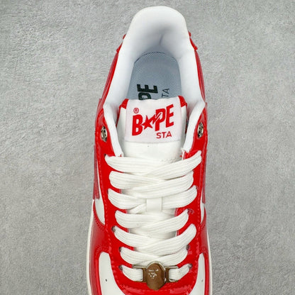 A Bathing Ape Bape Sta Patent Leather Blanco Rojo