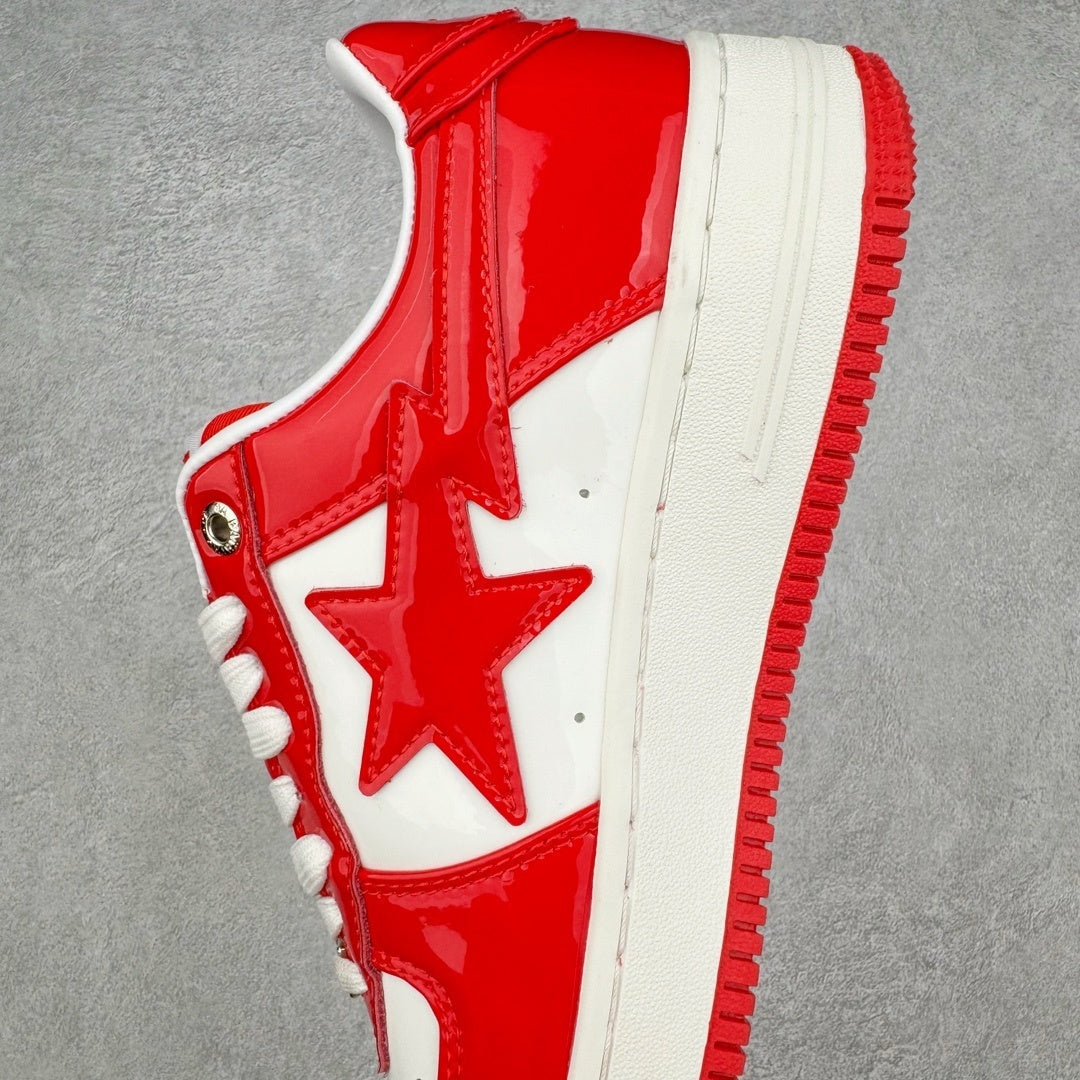 A Bathing Ape Bape Sta Patent Leather Blanco Rojo