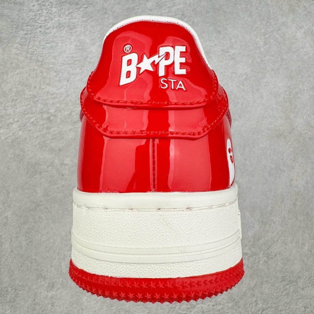 A Bathing Ape Bape Sta Patent Leather Blanco Rojo