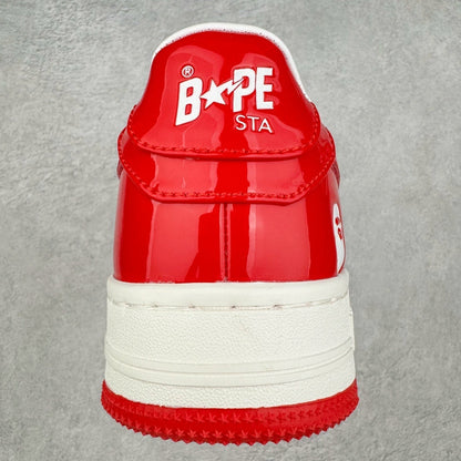 A Bathing Ape Bape Sta Patent Leather Blanco Rojo