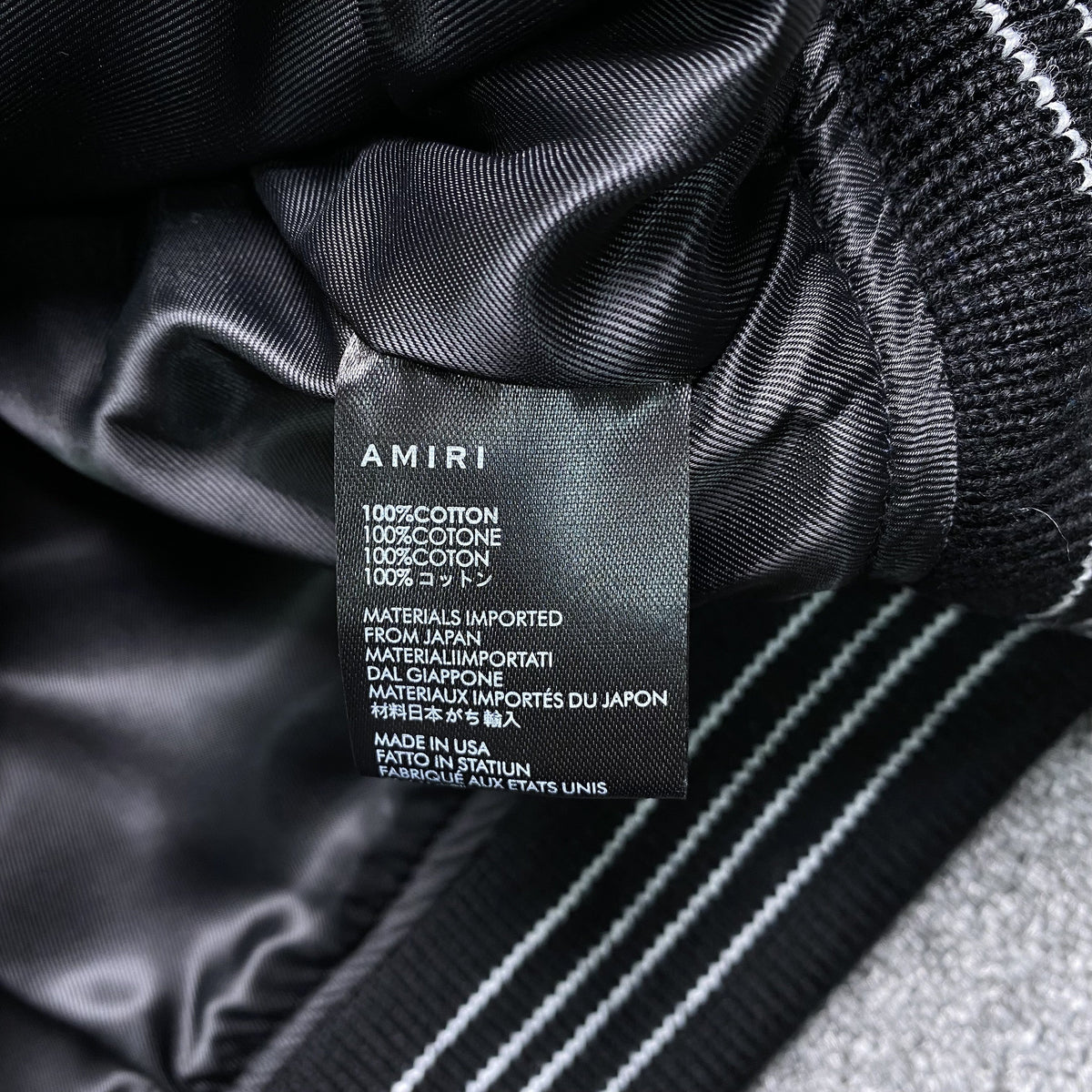 Campera Amiri Bones Bomber Negra Azul