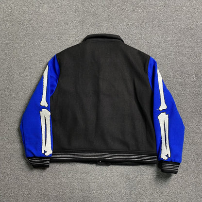 Campera Amiri Bones Bomber Negra Azul
