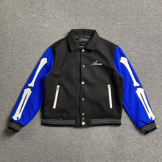 Campera Amiri Bones Bomber Negra Azul