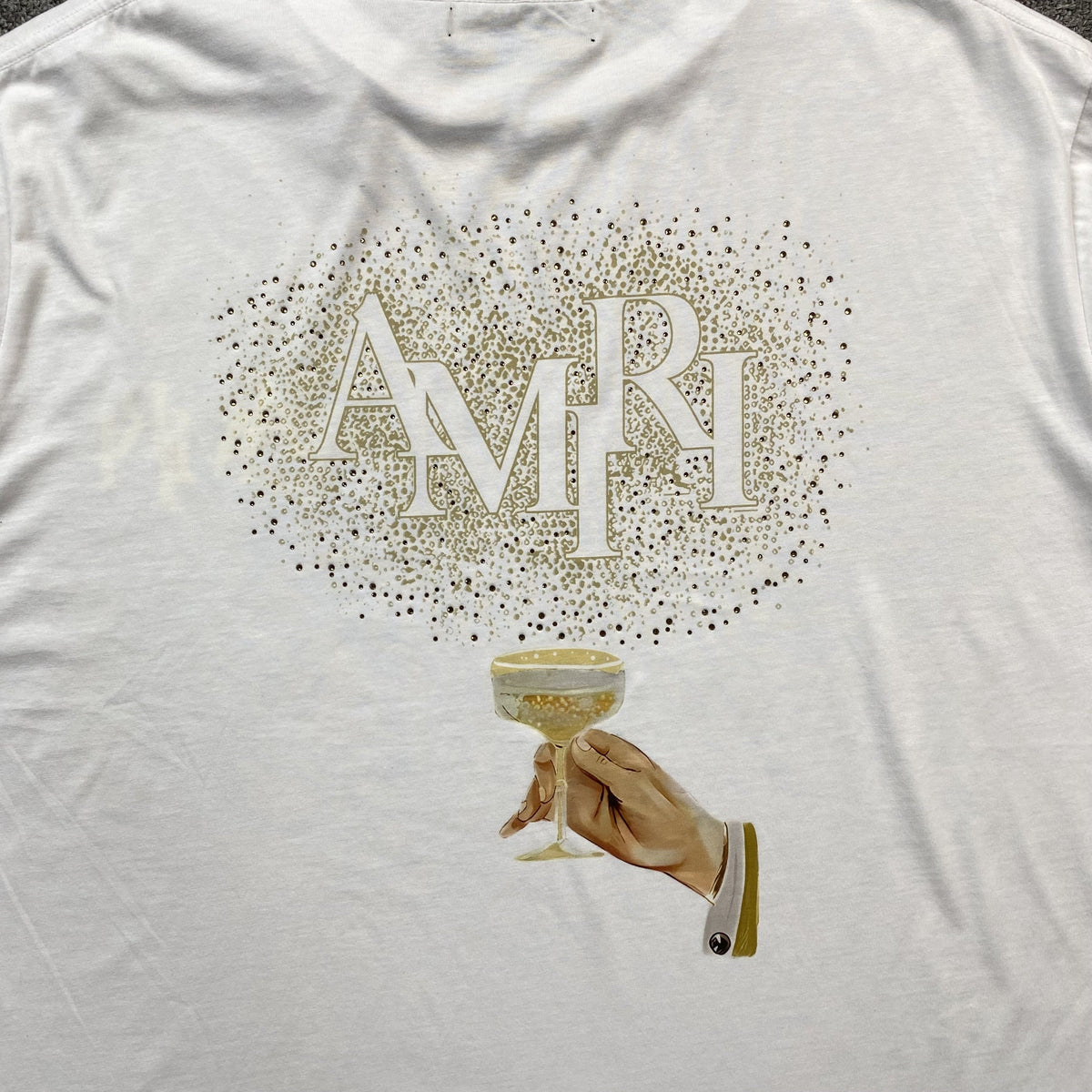 Remera Amiri Champagne Cristal Blanca