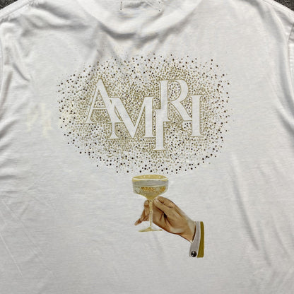 Remera Amiri Champagne Cristal Blanca
