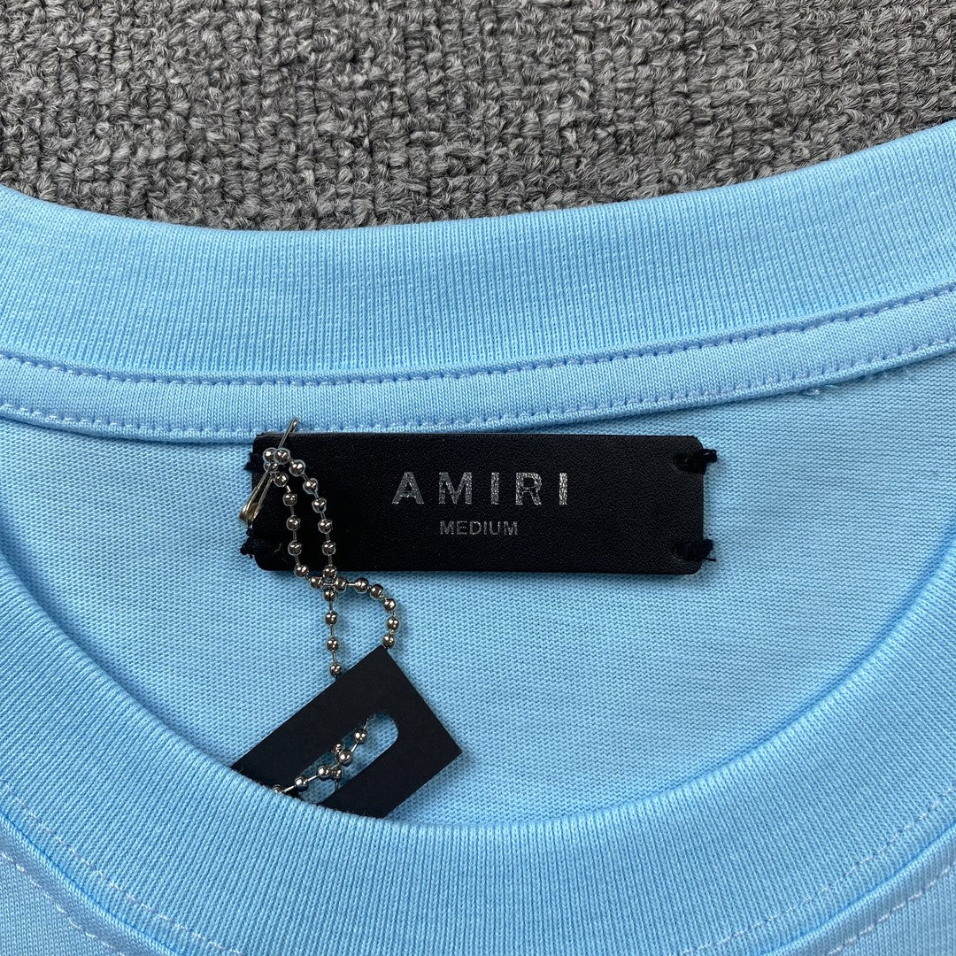 Remera Amiri Collegiate Azul Celeste
