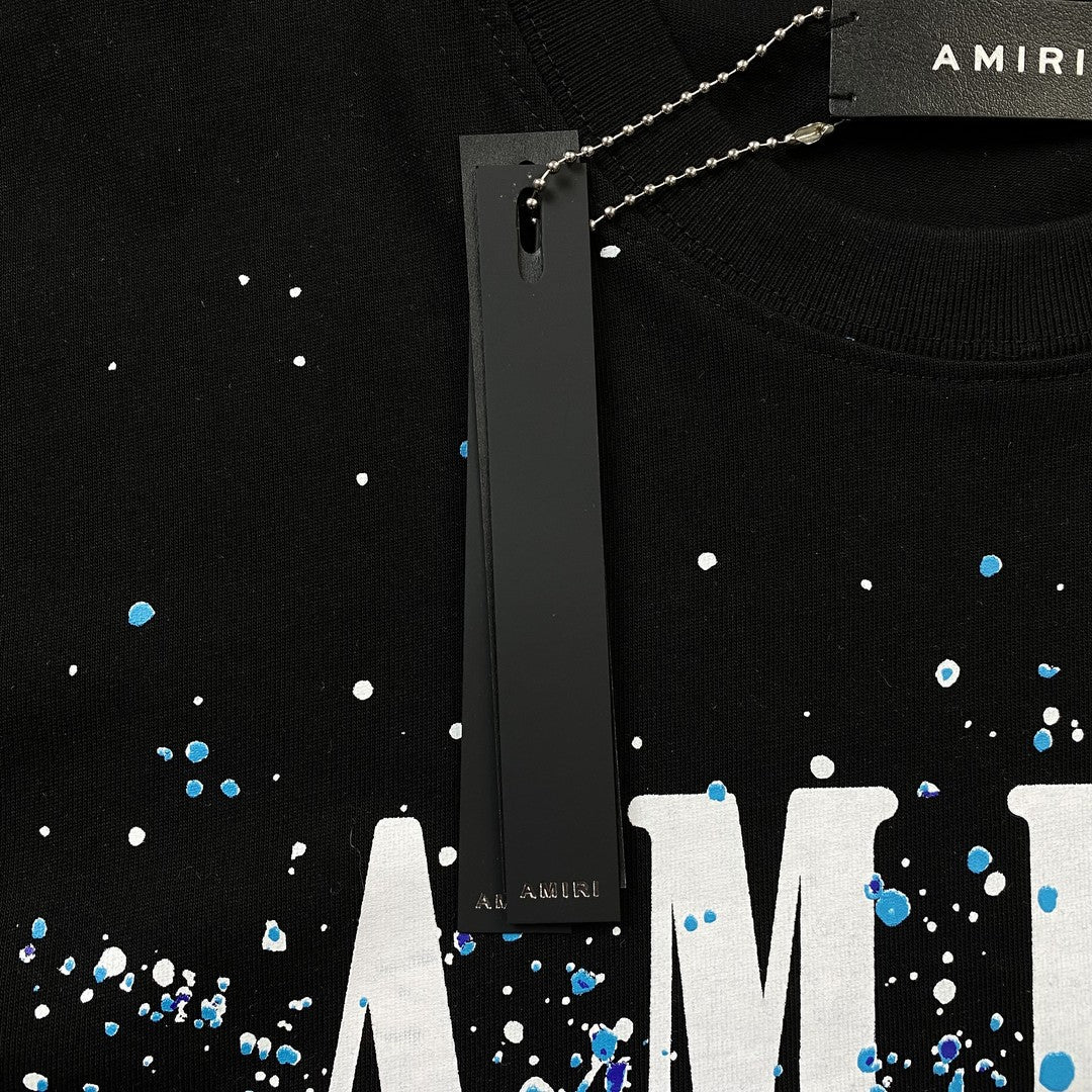 Remera Amiri Crystal Core Logo Negra