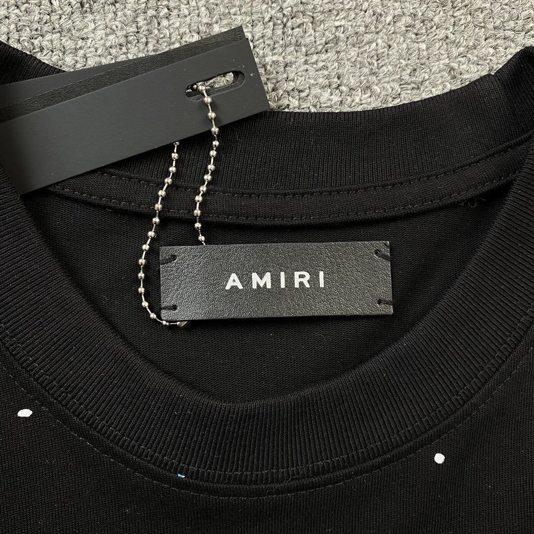 Remera Amiri Crystal Core Logo Negra
