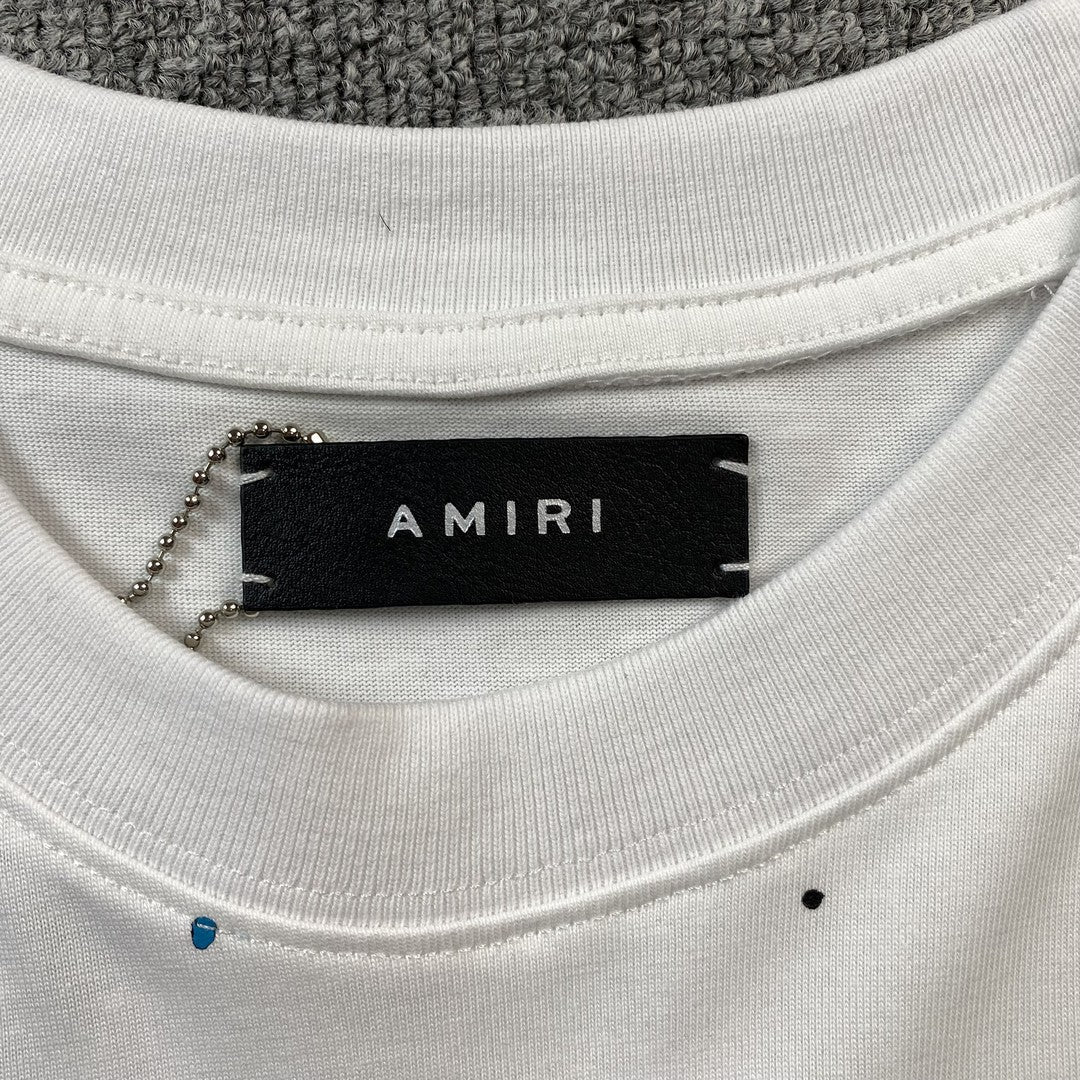 Remera Amiri Crystal Core Logo Blanca