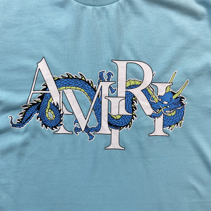 Remera Amiri Dragon Azul Celeste