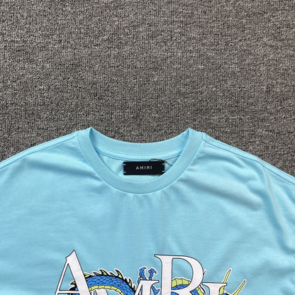 Remera Amiri Dragon Azul Celeste