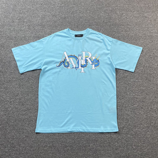 Remera Amiri Dragon Azul Celeste