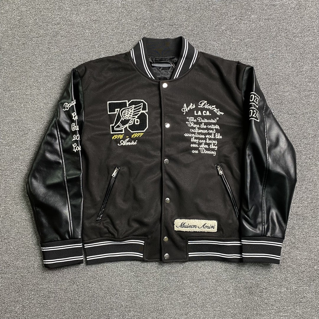Campera Amiri Eagle Bomber Negra