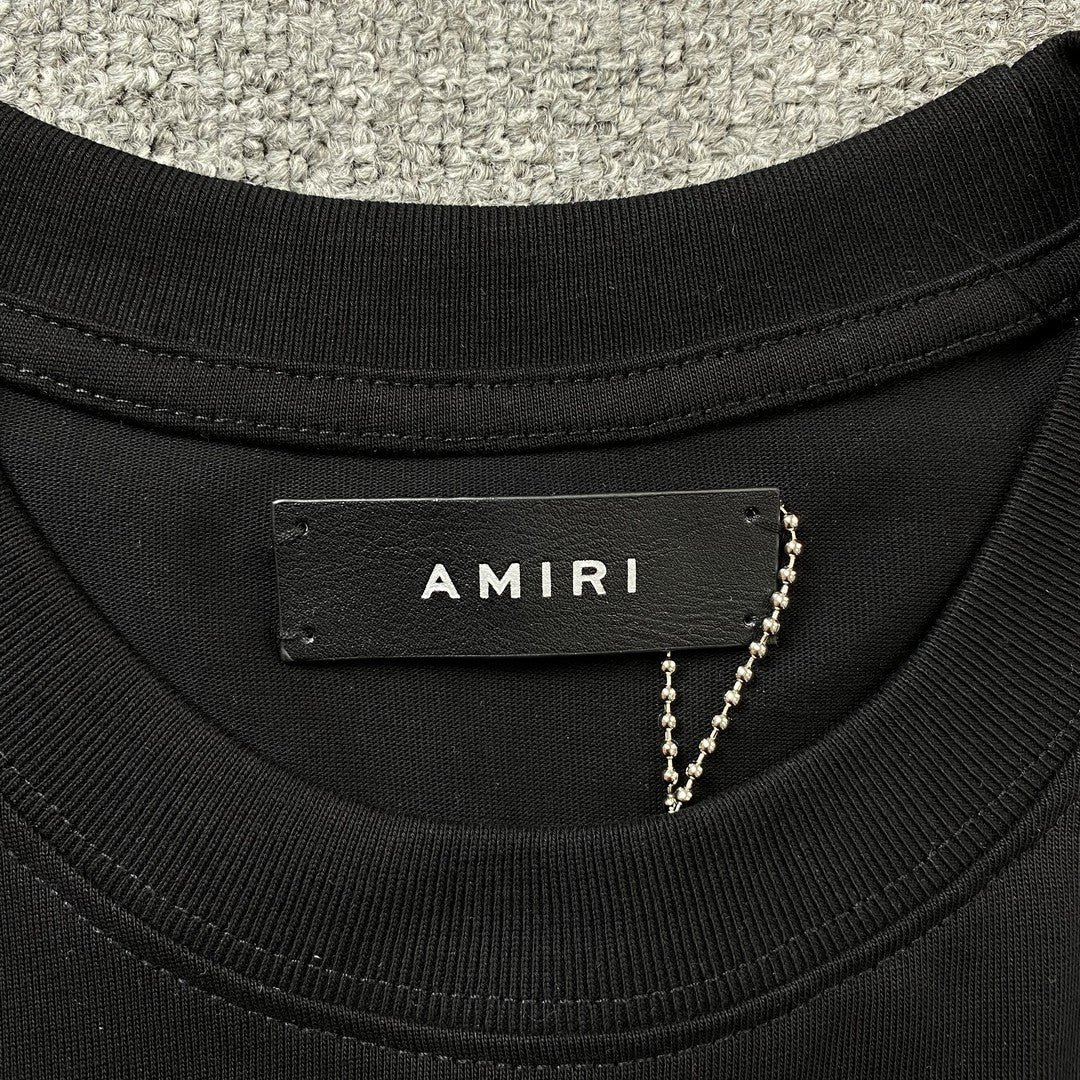 Remera Amiri Floral Logo Negra