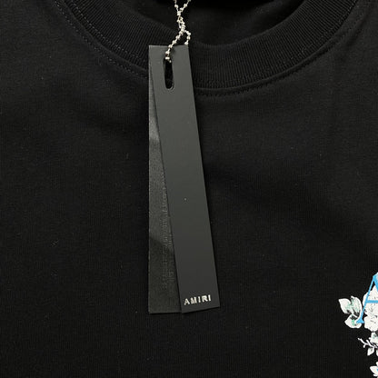 Remera Amiri Floral Logo Negra