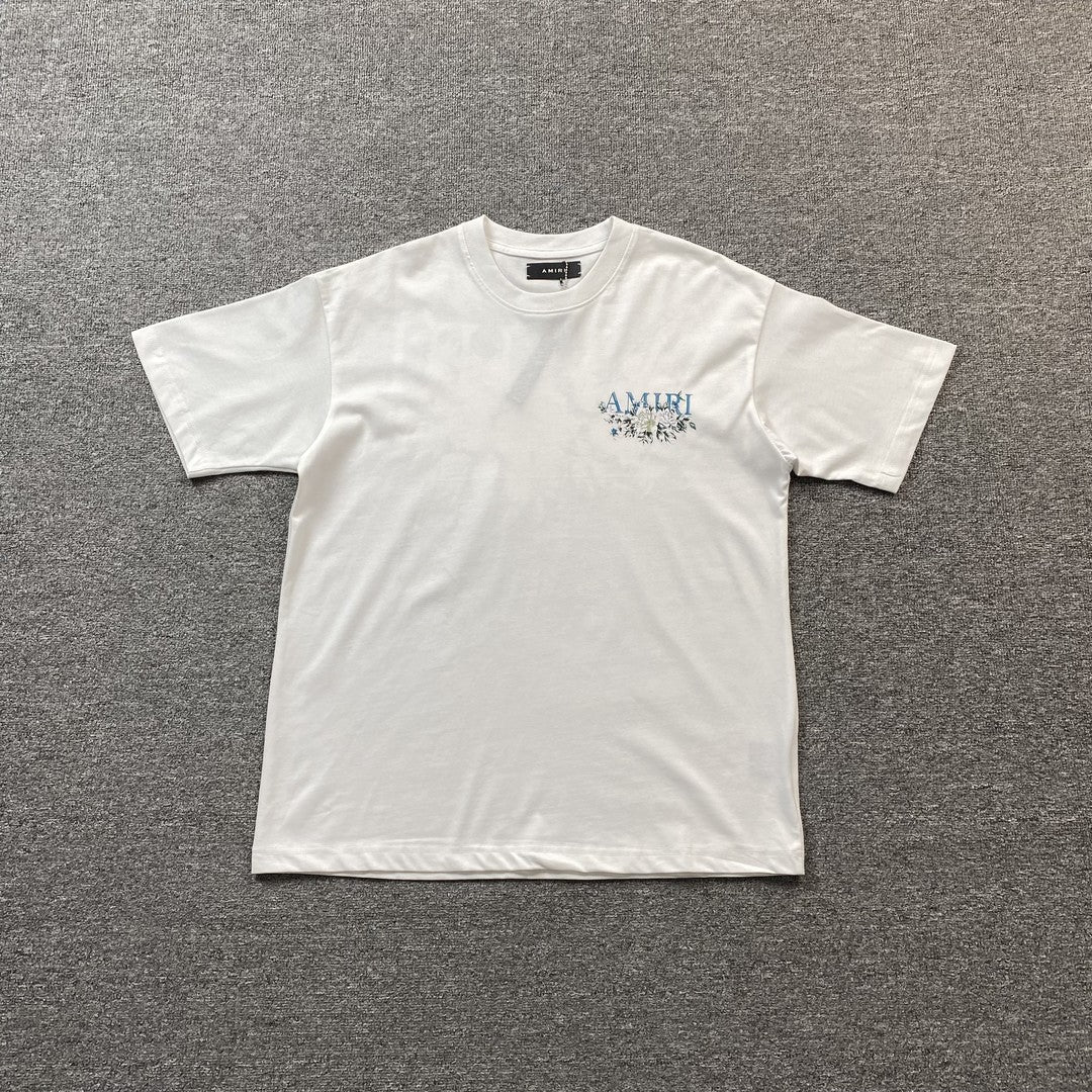 Remera Amiri Floral Logo Blanca