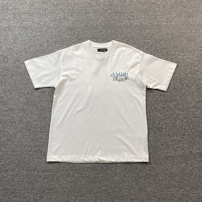 Remera Amiri Floral Logo Blanca