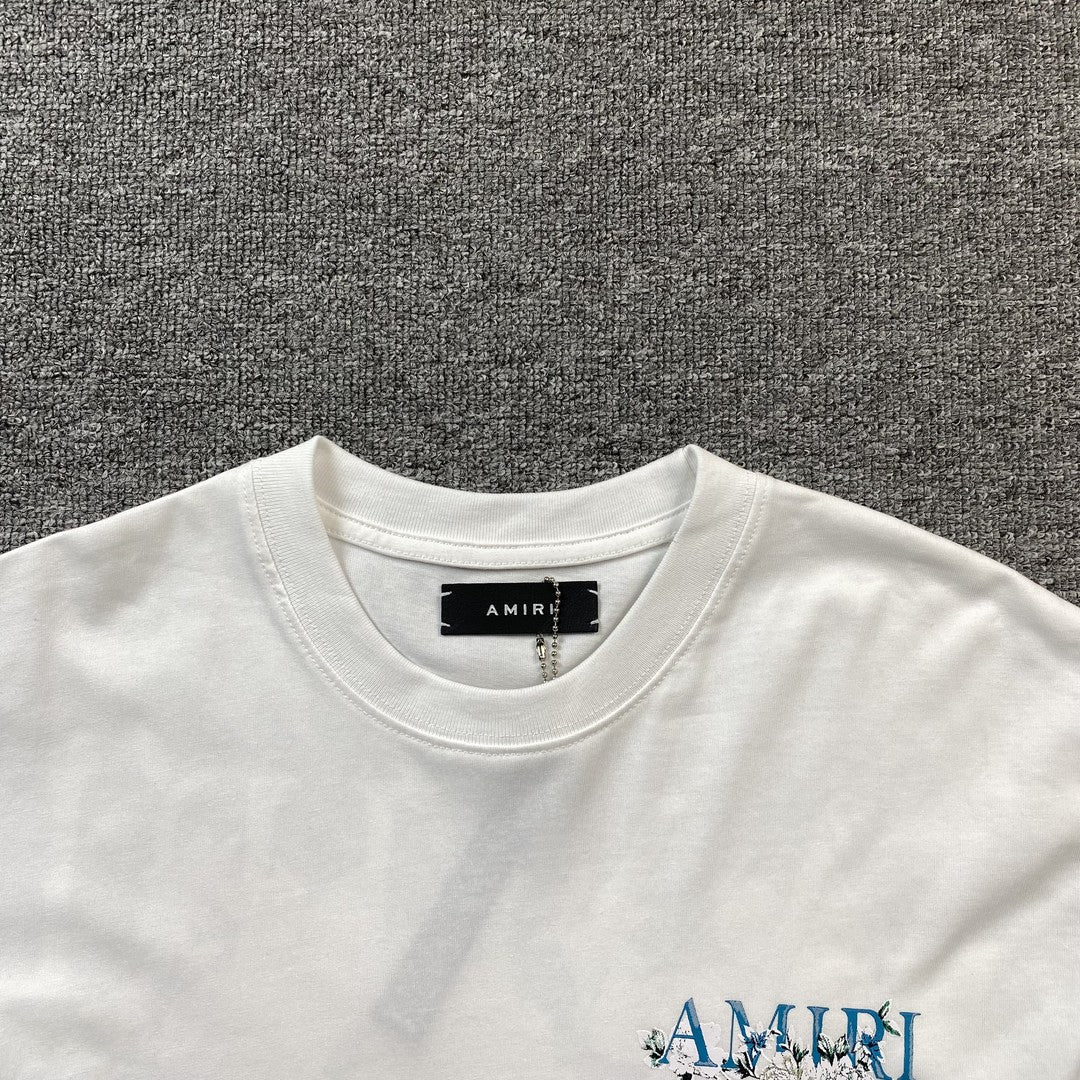 Remera Amiri Floral Logo Blanca