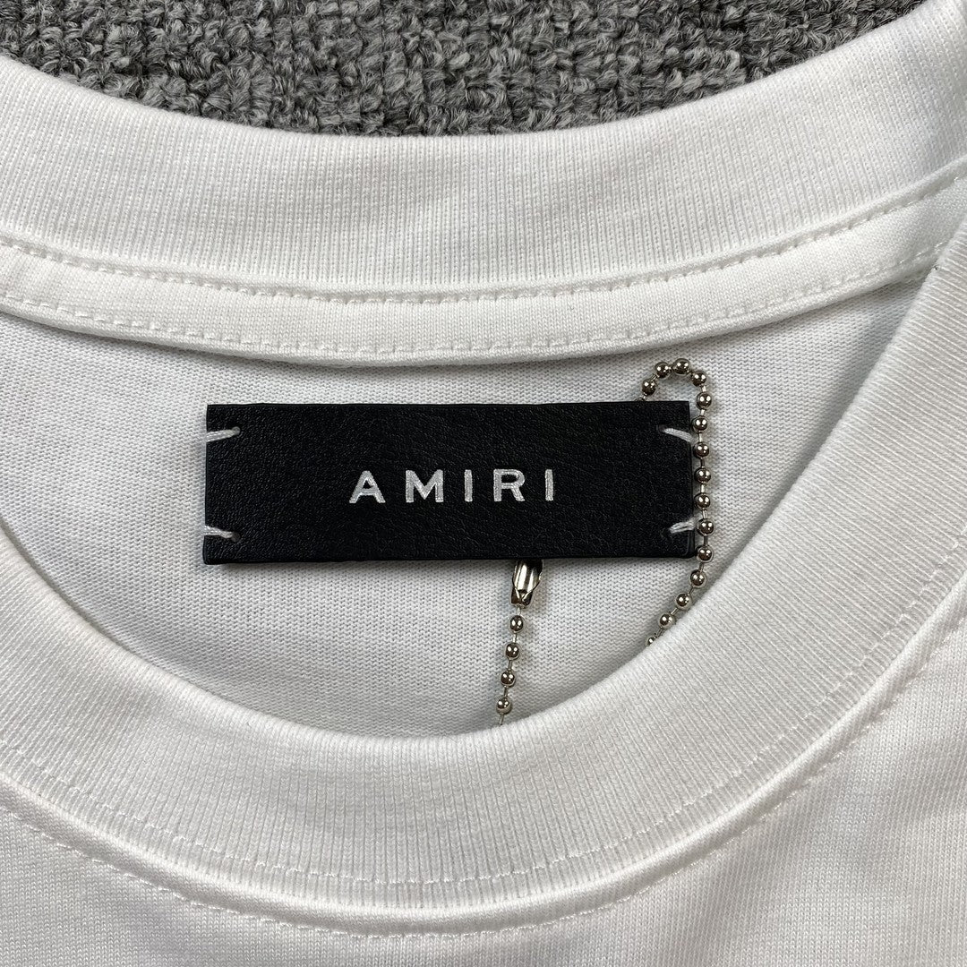 Remera Amiri Floral Logo Blanca