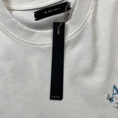 Remera Amiri Floral Logo Blanca