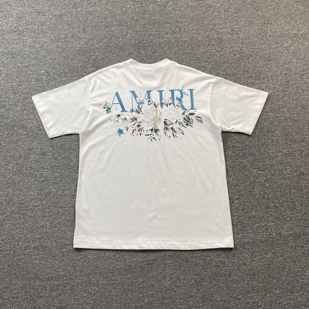 Remera Amiri Floral Logo Blanca