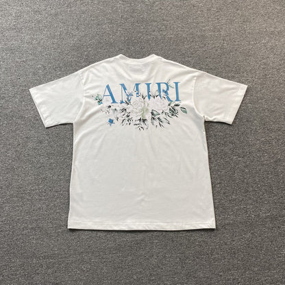 Remera Amiri Floral Logo Blanca