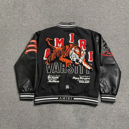 Campera Amiri Logo Patch Tiger Negra