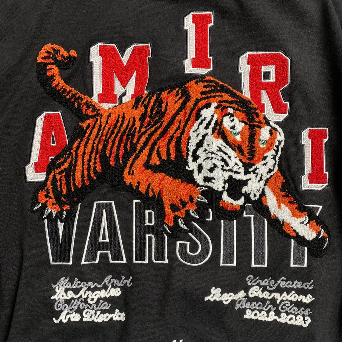 Campera Amiri Logo Patch Tiger Negra