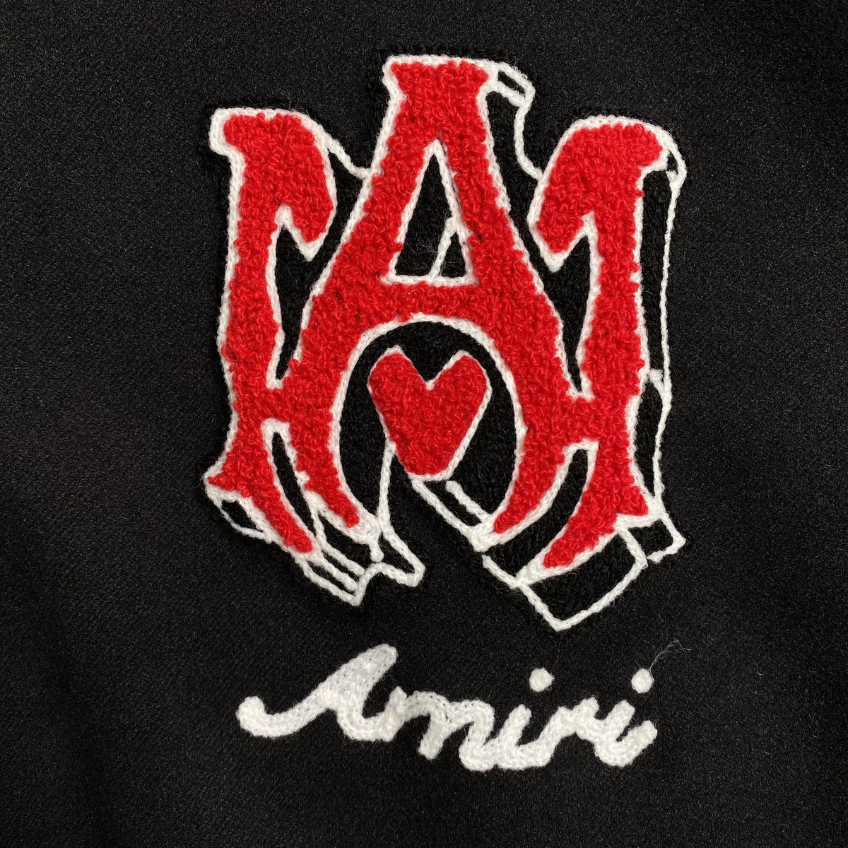 Campera Amiri Logo Patch Tiger Negra
