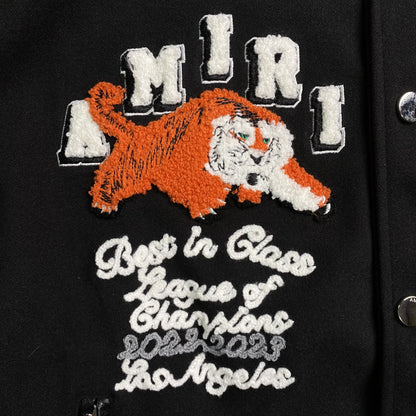 Campera Amiri Logo Patch Tiger Negra