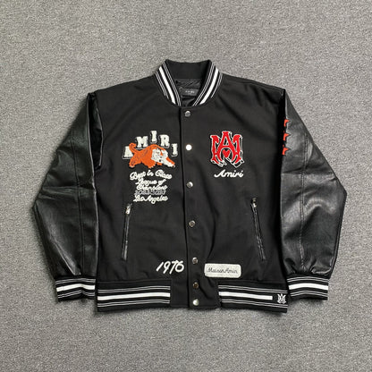 Campera Amiri Logo Patch Tiger Negra