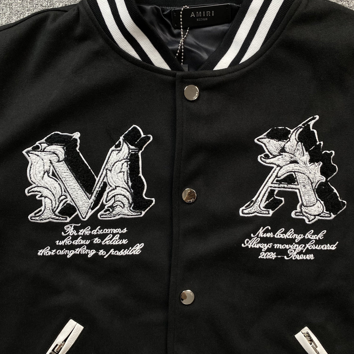 Campera Amiri Ma Angel Bomber Negra