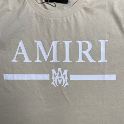 Remera Amiri Ma Bar Logo Beige