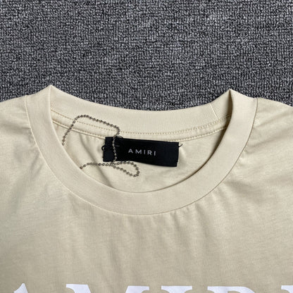 Remera Amiri Ma Bar Logo Beige