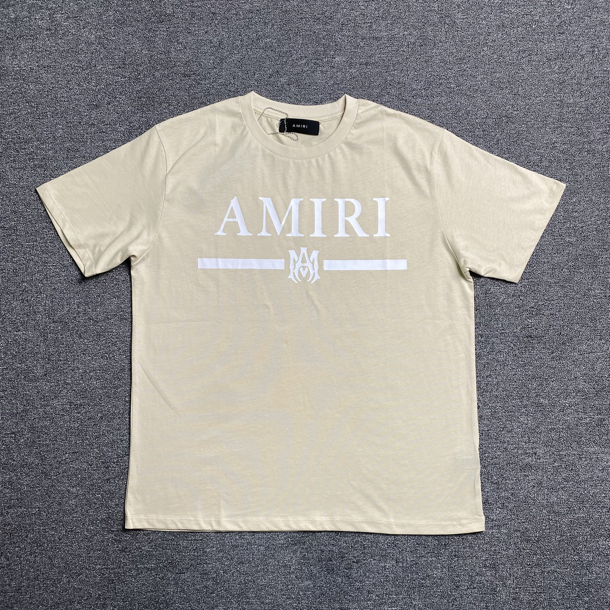 Remera Amiri Ma Bar Logo Beige