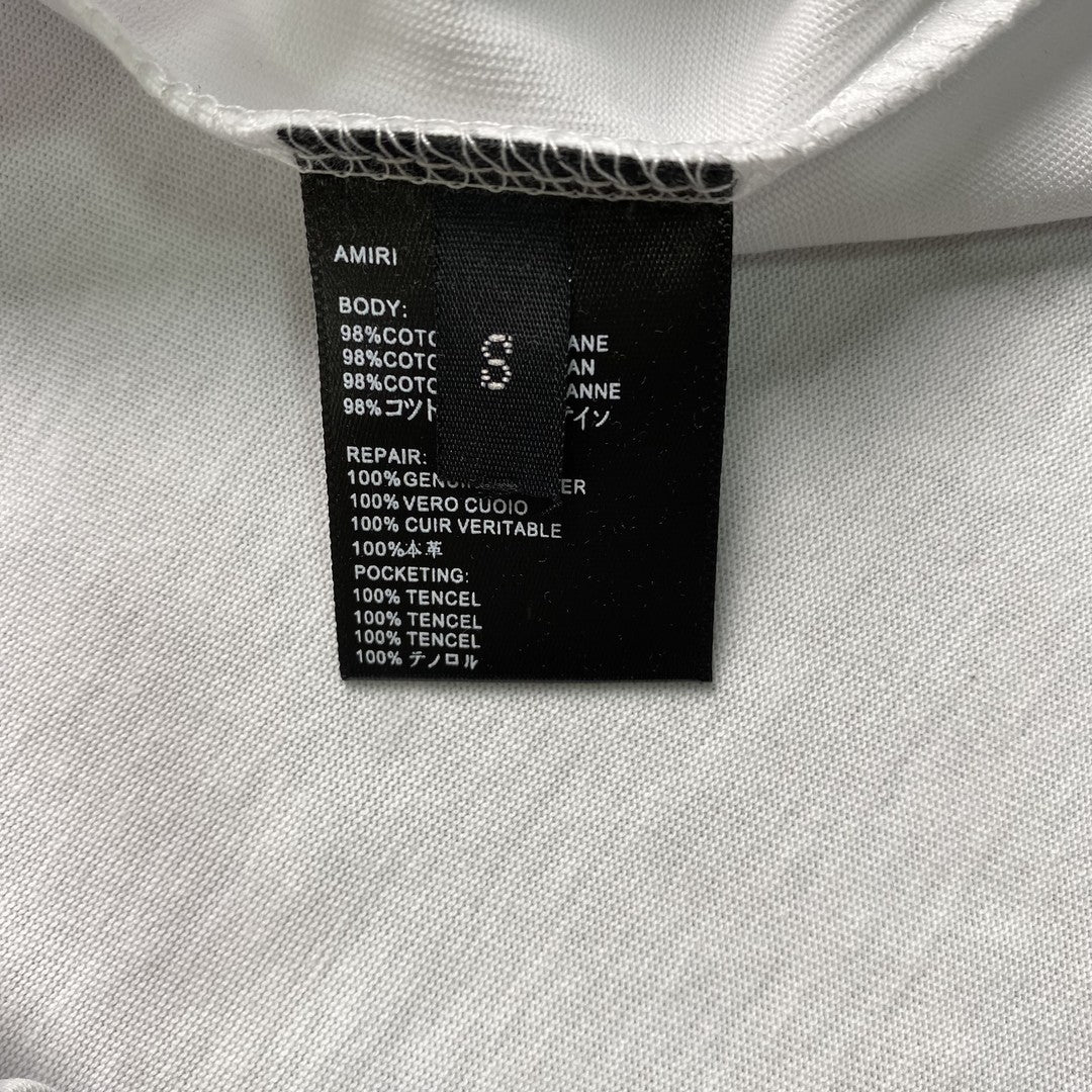 Remera Amiri Ma Bar Logo Blanca