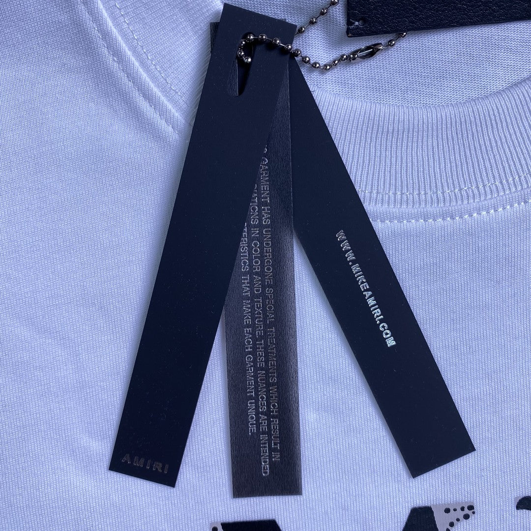 Remera Amiri Ma Bar Logo Blanca
