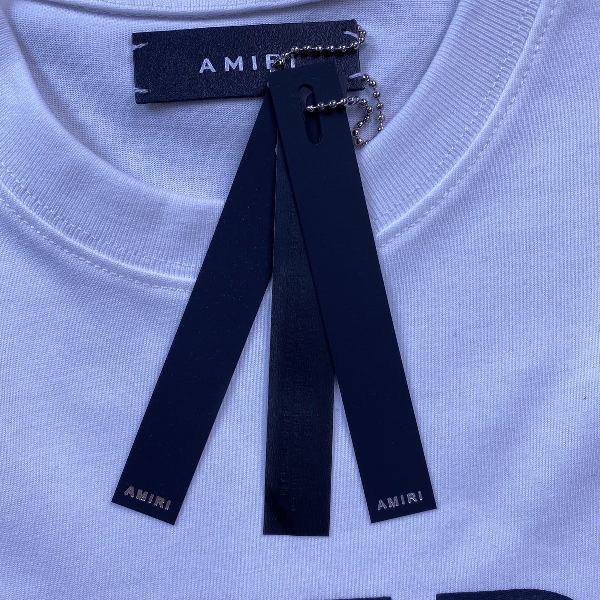 Remera Amiri Ma Bar Logo Blanca
