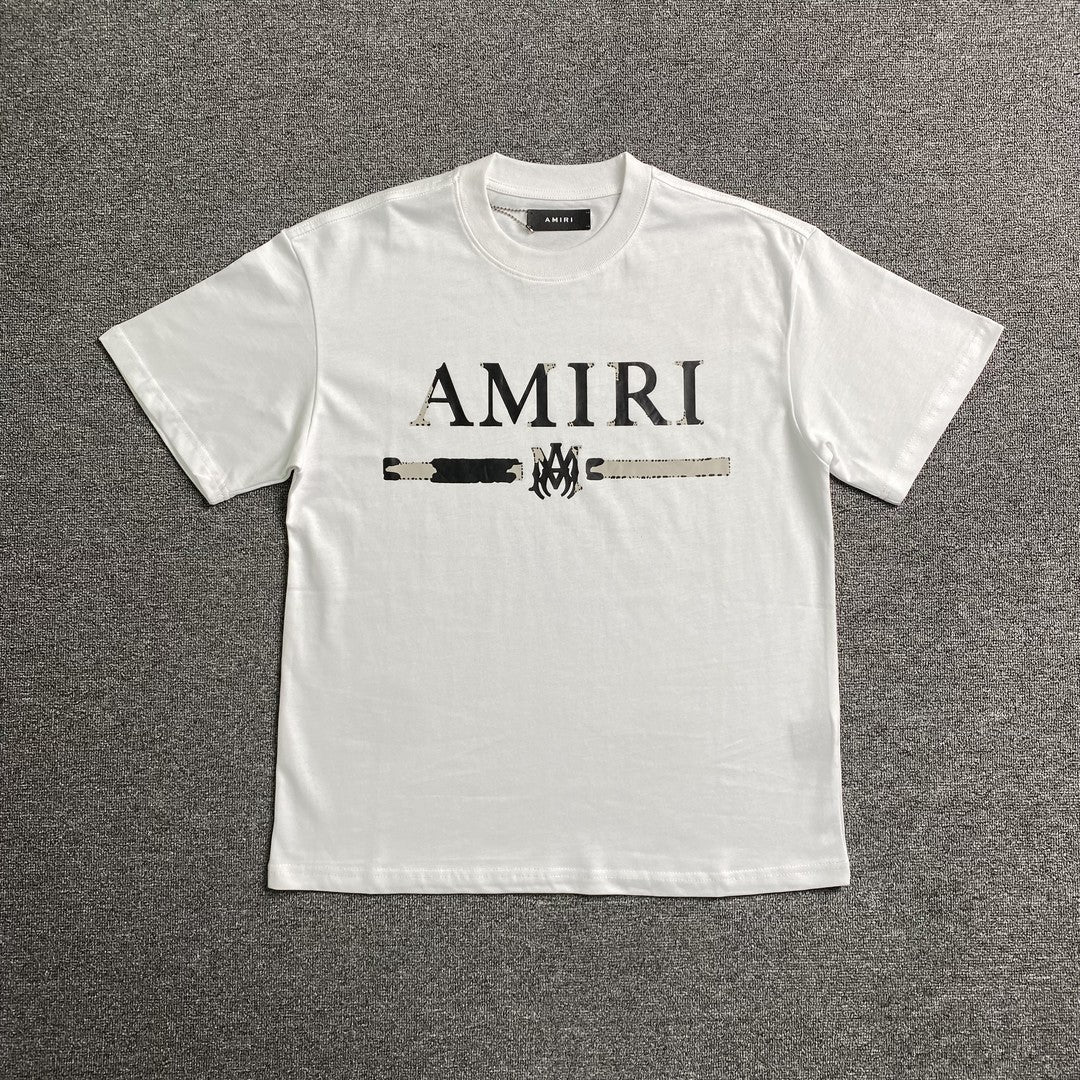 Remera Amiri Ma Bar Logo Blanca